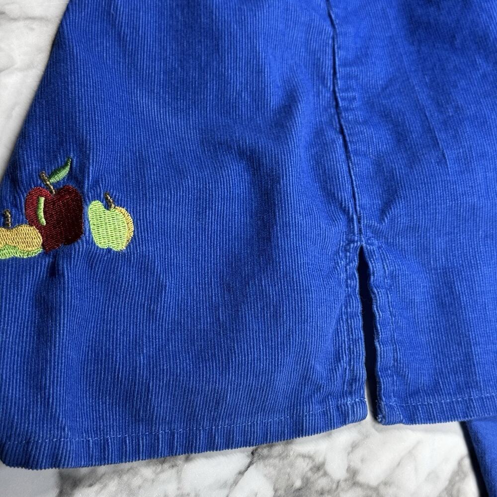 Quacker Factory Corduroy Button Up Apple Top Size M Teacher Embroidered Beaded - Picture 8 of 9